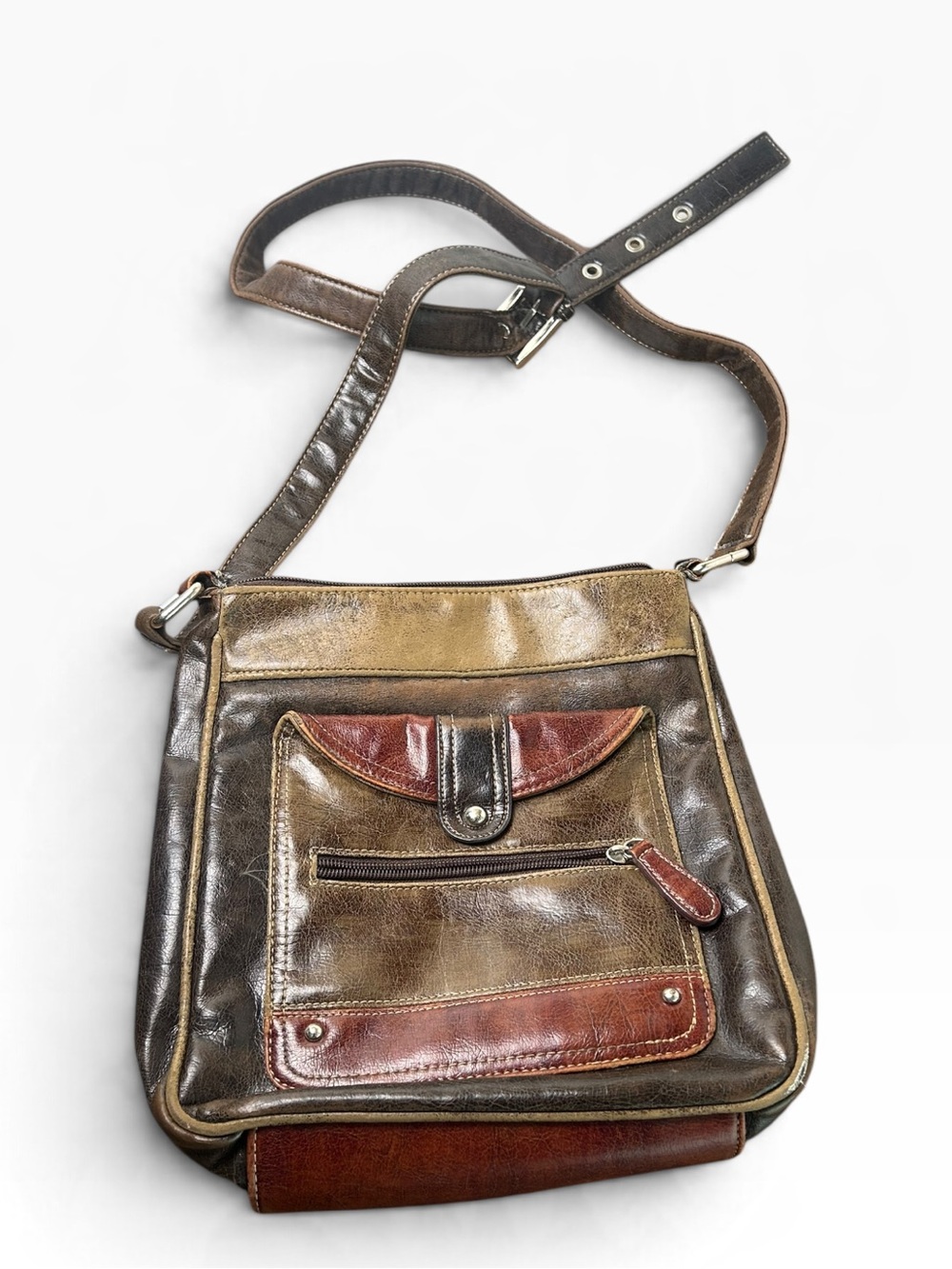 Naturalizer Brown Colourblock Crossbody Bag